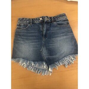 We the Free Free People Women's Sz 27 Denim Skirt Raw Hem